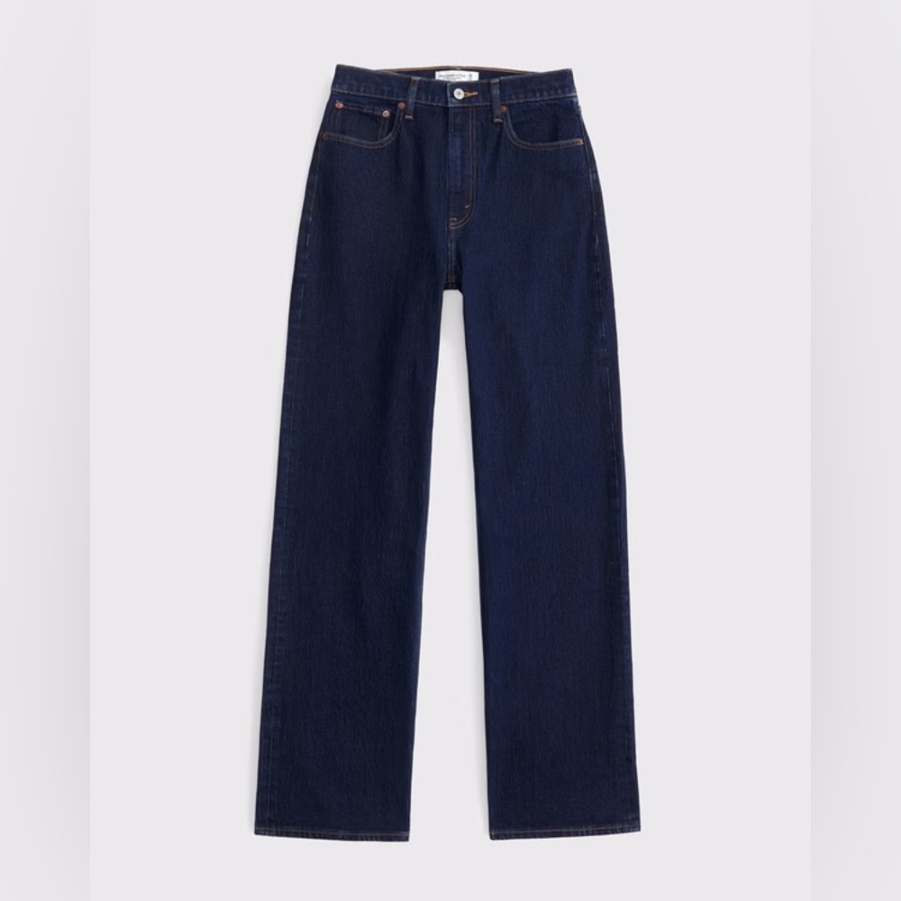 NEW Abercrombie & Fitch High Rise '90s Relaxed Jeans in Dark Rinse